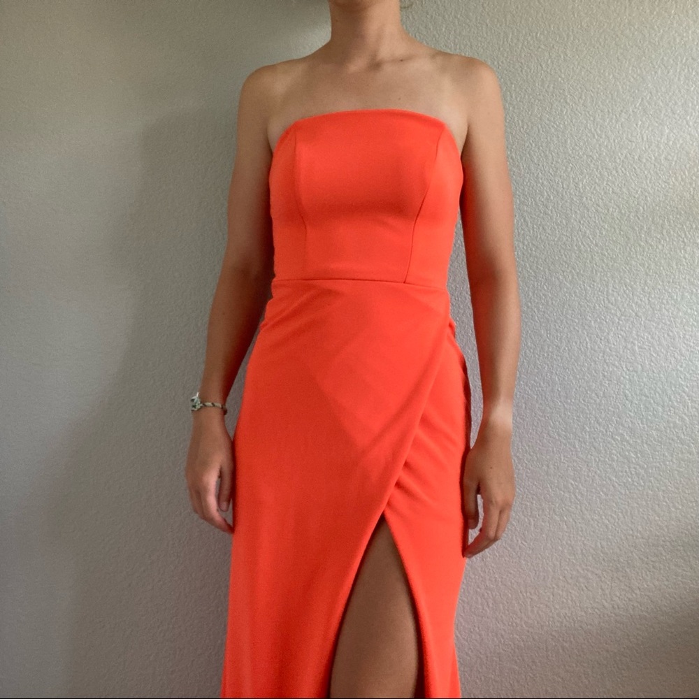 Orange Betsy & Adam strapless dress